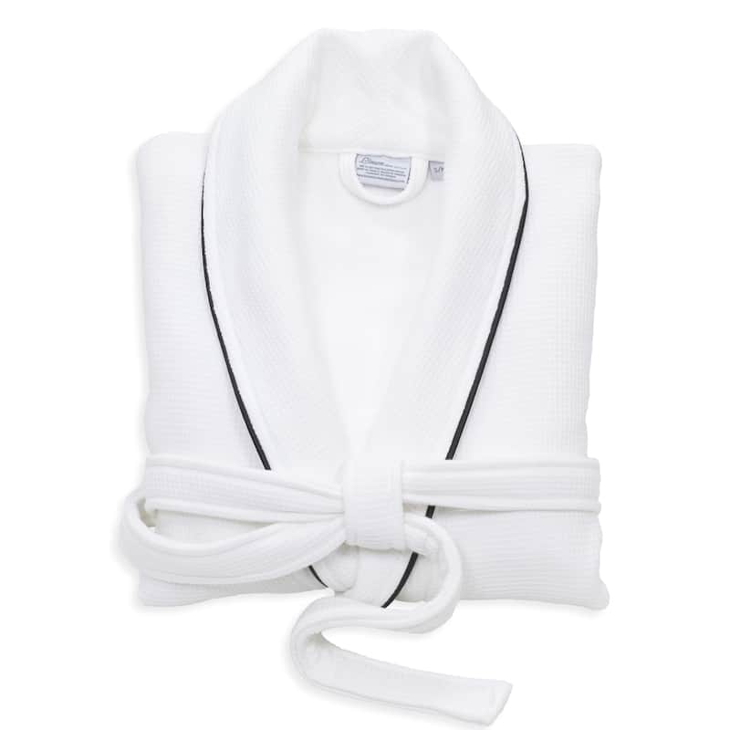 Authentic Hotel Spa Unisex Turkish Cotton Waffle Weave Terry Bath Robe