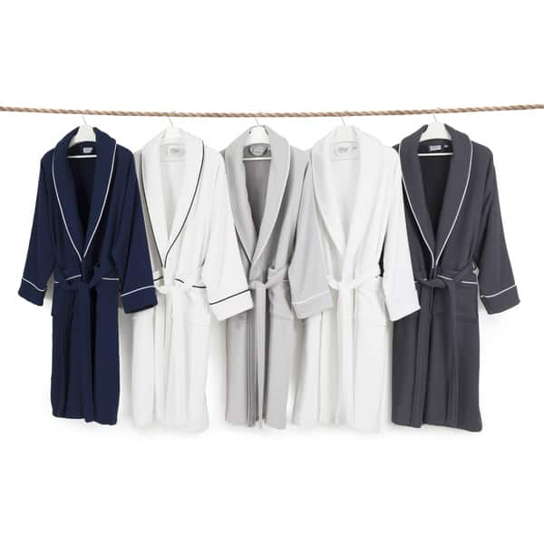 Authentic Hotel Spa Unisex Turkish Cotton Waffle Weave Terry Bath Robe - On  Sale - Bed Bath & Beyond - 5510094