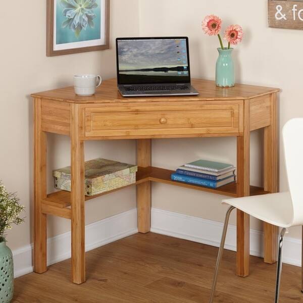 Shop Simple Living Bamboo Corner Desk On Sale Overstock 5510132