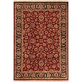 Hand-knotted Medallion Burgundy Wool Area Rug (5'6 x 8'6)