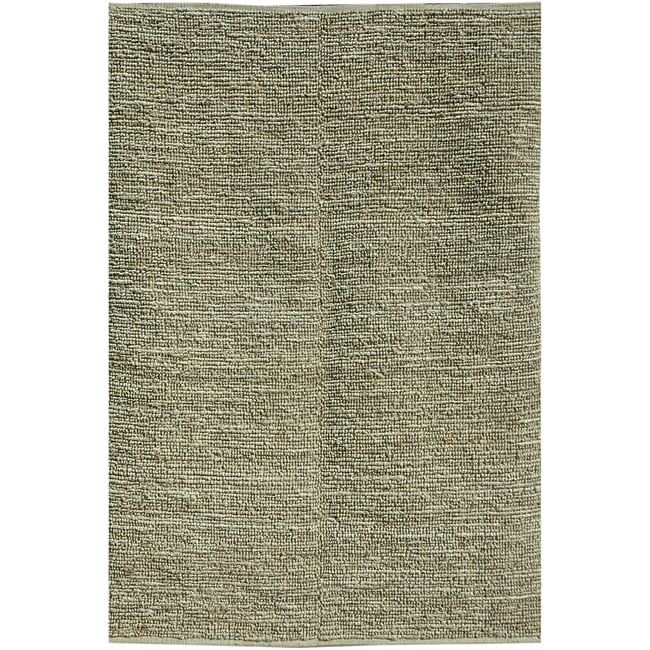 Handwoven Natural Jute Solid patterened Rug (5 X 8)