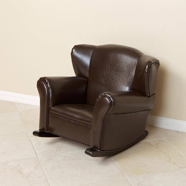 Shop Bonded Leather Brown Kids Rocking Chair Free Shipping