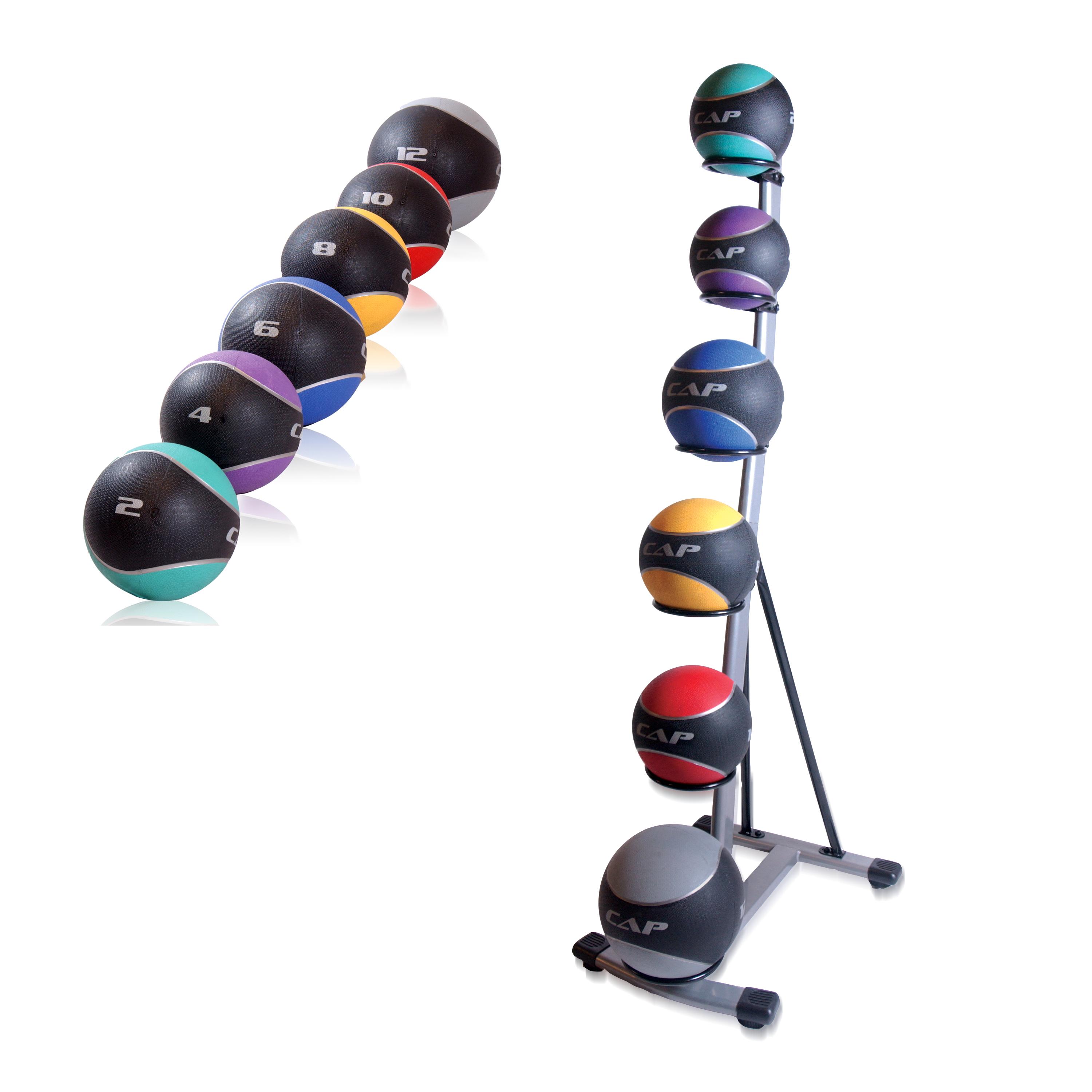 CAP Barbell Medicine Ball Set with Spinal Rack