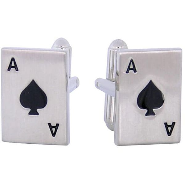 Cuff Daddy Silvertone Ace of Spades Cuff Links Cuff Daddy Cuff Links