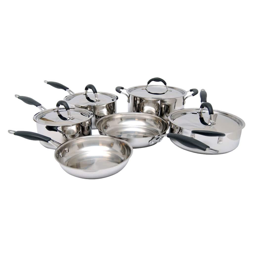 Le Chef Potobelo 10-piece Comfort Grip Stainless Steel Cookware Set