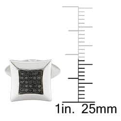 Miadora Sterling Silver 1/4ct TDW Black Diamond Cuff Links