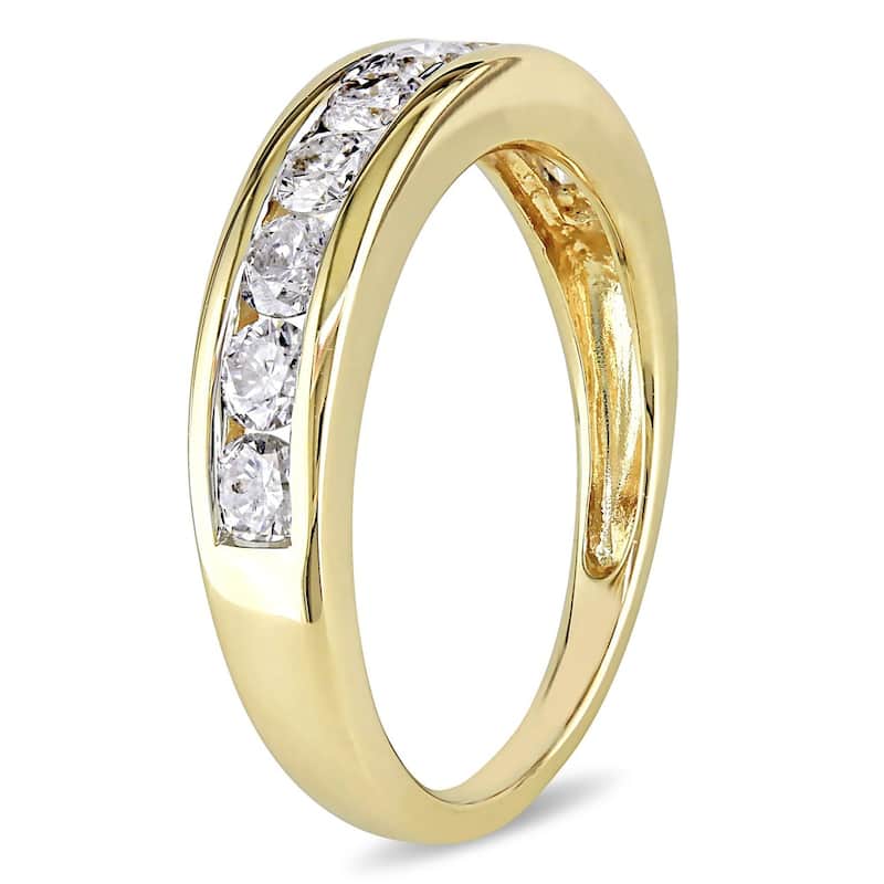 Miadora 14k Yellow Gold 3/4ct TDW Diamond Anniversary Band