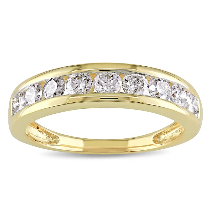 Miadora 14k Yellow Gold 3/4ct TDW Diamond Anniversary Band