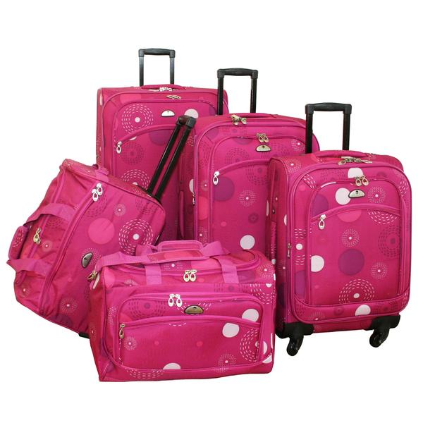Shop American Flyer Pink Fireworks 5-piece Spinner Luggage Set - Free ...