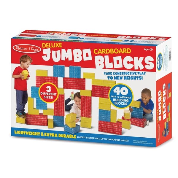 slide 2 of 2, Melissa & Doug Jumbo Cardboard 40-piece Basic Blocks