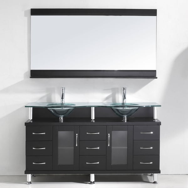 Shop Virtu USA Vincente Rocco 59-inch Double Sink Bathroom ...