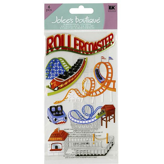 Jolees Boutique Roller Coasters Le Grande Dimensional Stickers (8 inches high x 3.75 inches wideQuantity One (1) sheetAcid  and lignin free )