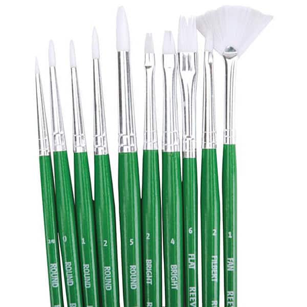 White Synthetic Paint Brush Set (Pack of 10)