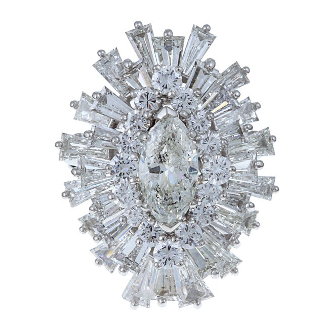 Pre-owned Platinum 8 1/2ct TDW Diamond Estate Ballerina Ring (H-I, SI3)