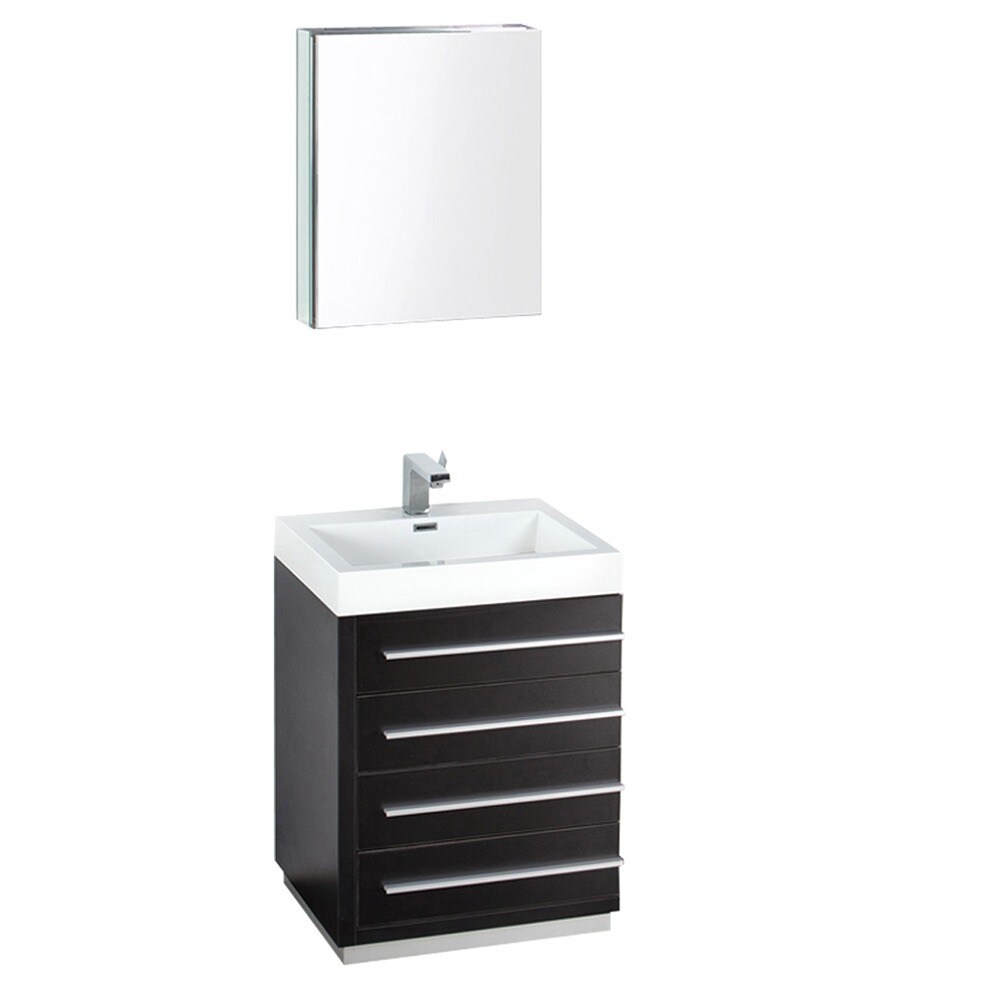 Fresca Livello 24 Inch Black Bathroom Vanity And Medicine Fresca Livello 24 Inch Black