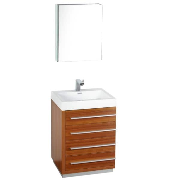 Shop Fresca Livello 24 Inch Teak Bathroom Vanity And Medicine