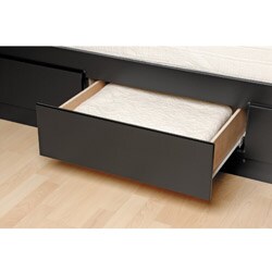 preview thumbnail 3 of 1, Yaletown Black Platform Storage Bed- Full