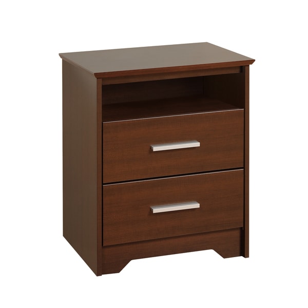 Yaletown 2 drawer Tall Espresso Night Stand   13302546  