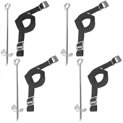Test Metal and Black Fabric 14-inch-long Trampoline Anchor Kit