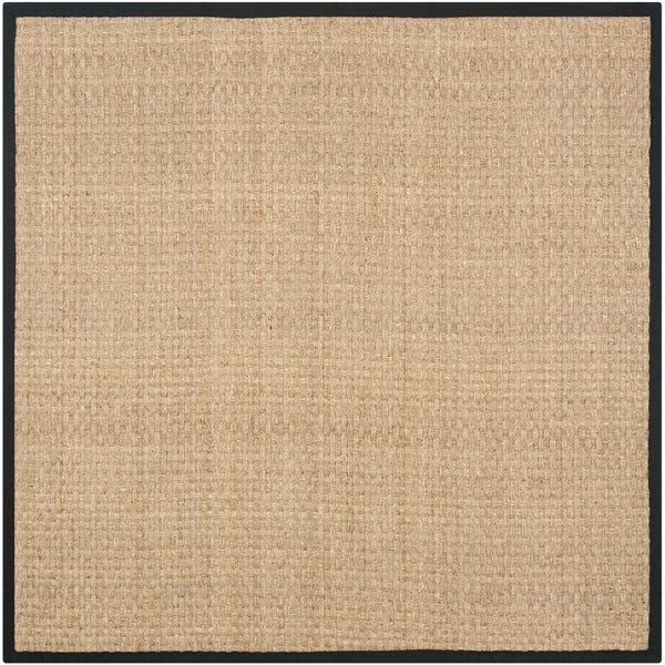 Safavieh Casual Natural Fiber Hand-Woven Sisal Natural / Black Seagrass Rug - 8' x 8' Square