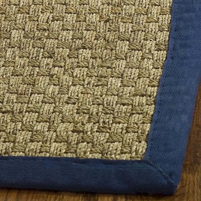 Hand woven Sisal Natural/ Blue Seagrass Runner (26 X 6)