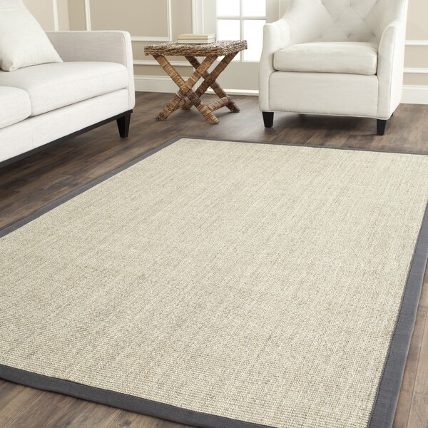 Safavieh Casual Natural Fiber Hand-Woven Serenity Marble / Grey Sisal Rug - 5' x 8'