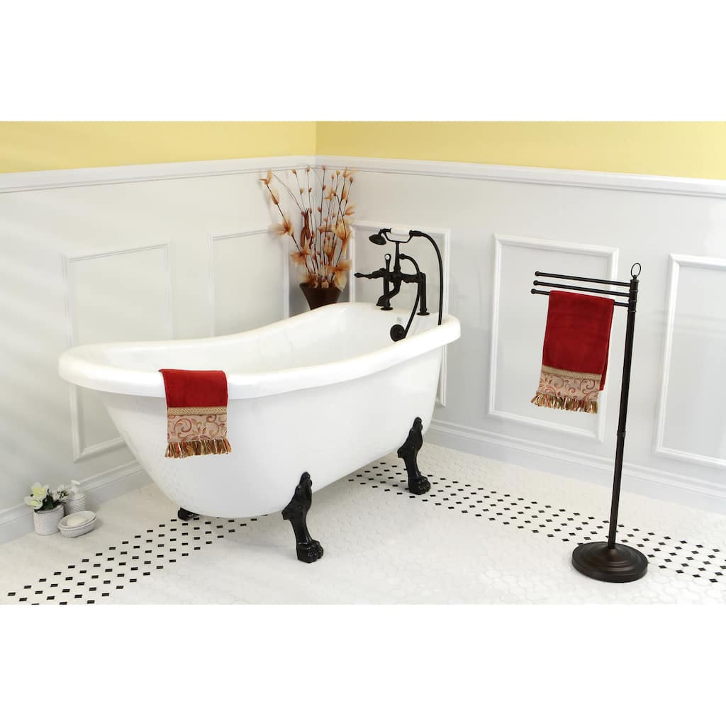Kingston Brass Vintage Collection 67-inch White Acrylic Clawfoot Slipper Tub