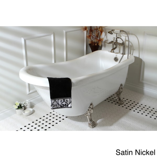 Vintage Collection 67 Inch White Acrylic Clawfoot Slipper Tub Vintage Collection 67 Inch White Acrylic Clawfoot Slipper Tub
