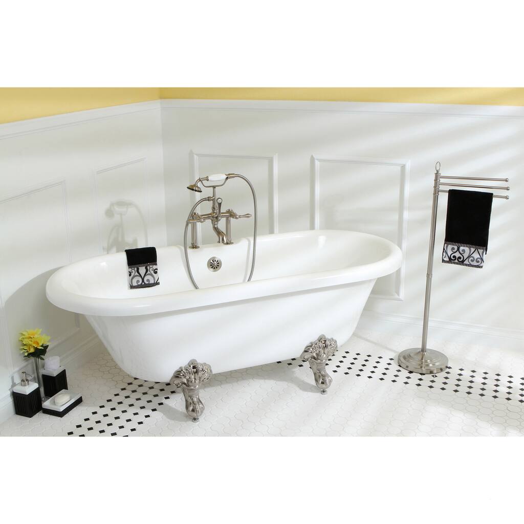 Kingston Brass Vintage 67-inch Acrylic Dual Clawfoot Tub with 7-inch Rim Drillings