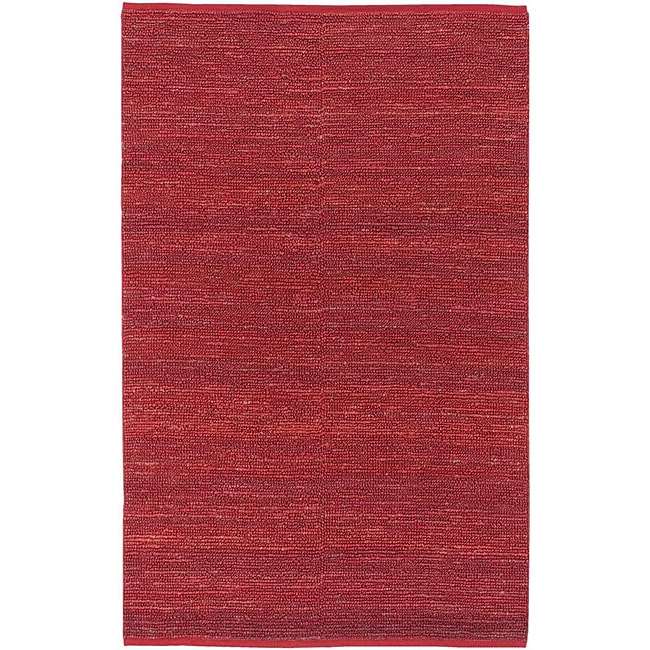 Hand woven Cottage Red Natural Fiber Jute Rug (2 X 3)