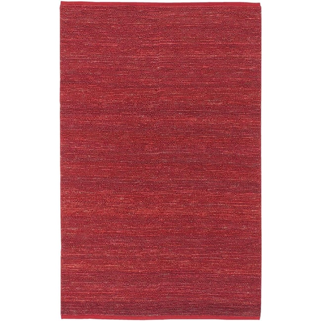 Hand woven Cottage Red Natural Fiber Jute Rug (36 X 56)