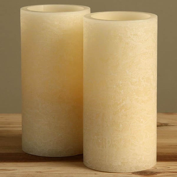 Shop Marble Flameless LED Vanilla Scented Wax Candles (Set of 2) Free