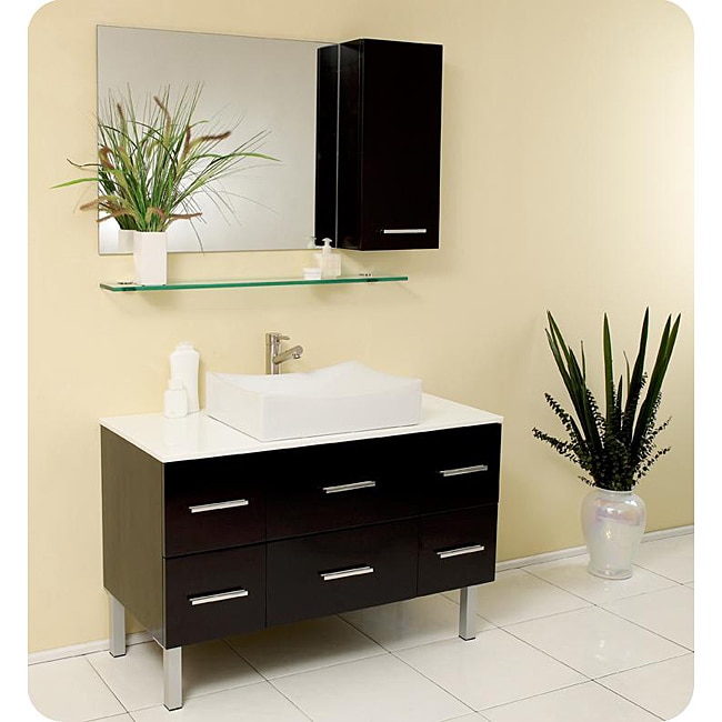 Fresca Distante Espresso Modern Bathroom Vanity Set