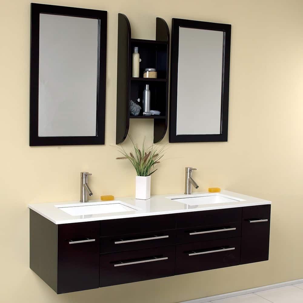 Fresca Bellezza Espresso Double Sunken-sink Bathroom Vanity