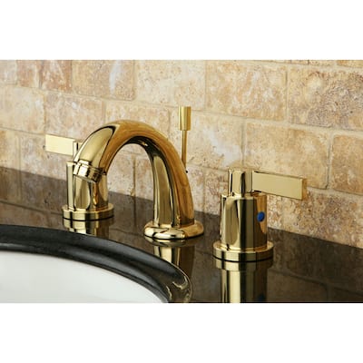 Kingston Brass NuvoFusion Mini-Widespread Polished Brass Bathroom Faucet