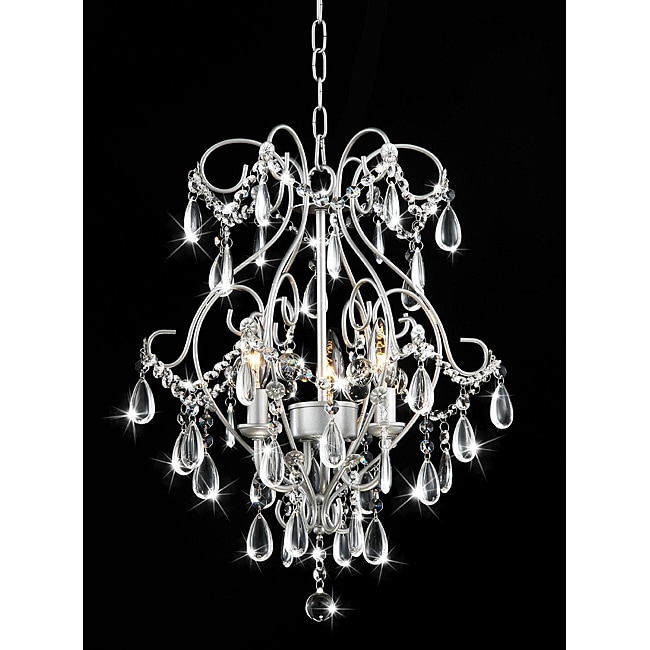 Elisa 3 light Spray Paint Silver Chandelier