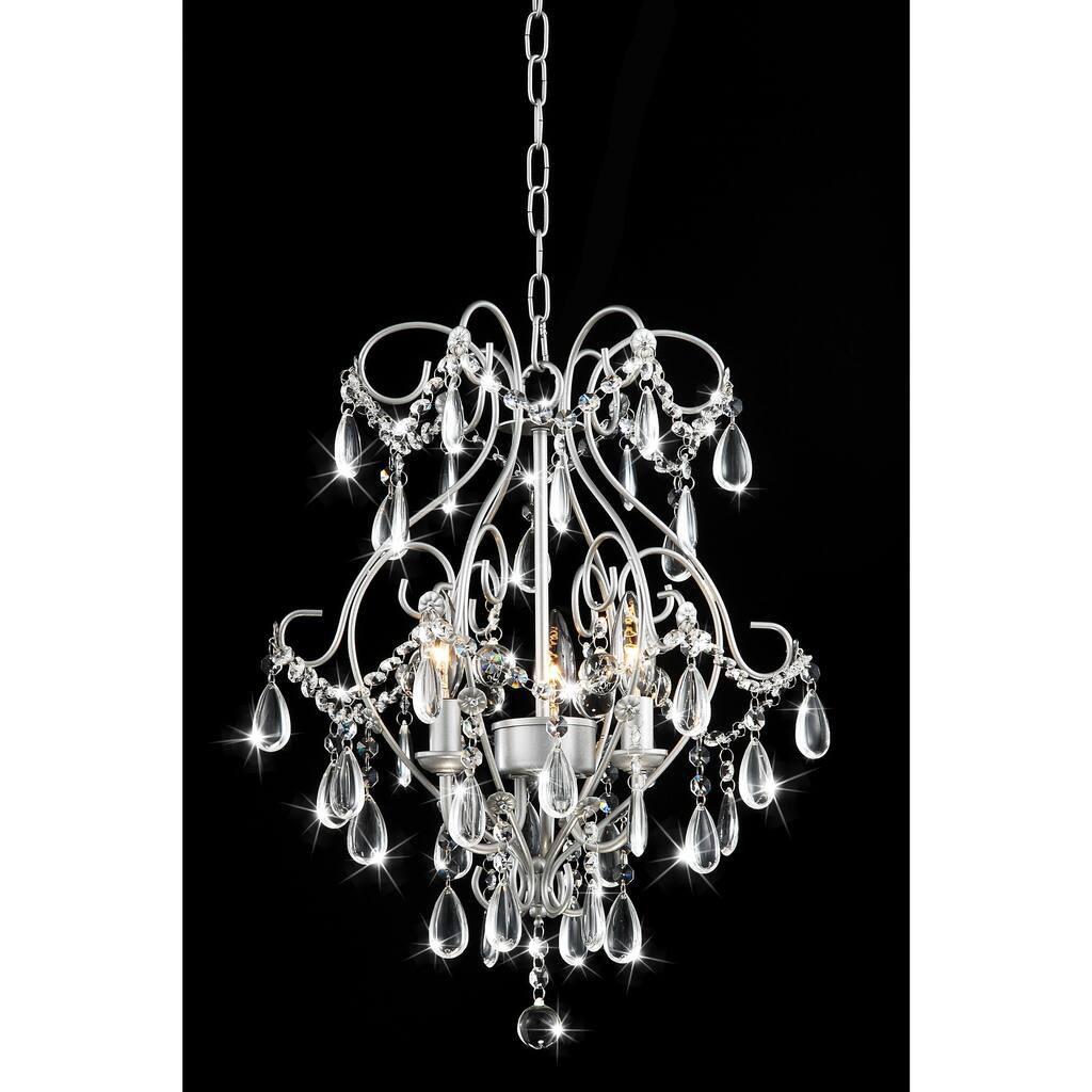 Elisa 3-light Spray Paint Silver Chandelier