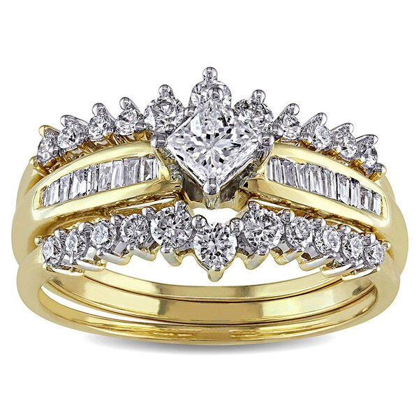 Miadora Signature Collection 14k Gold 1ct TDW Diamond Bridal Ring Set (G-H, I1-I2)