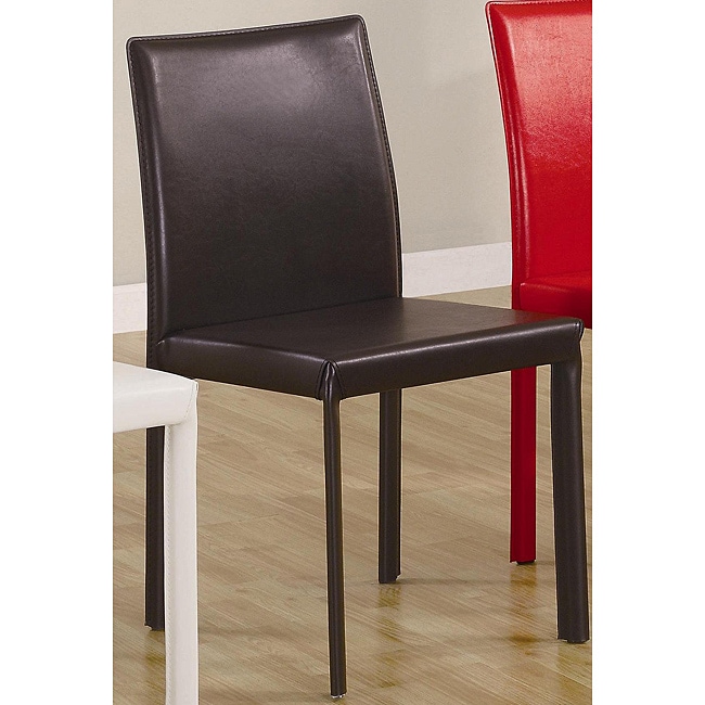 Euro Design Brown Faux Leather Dining Chairs (set Of 4)