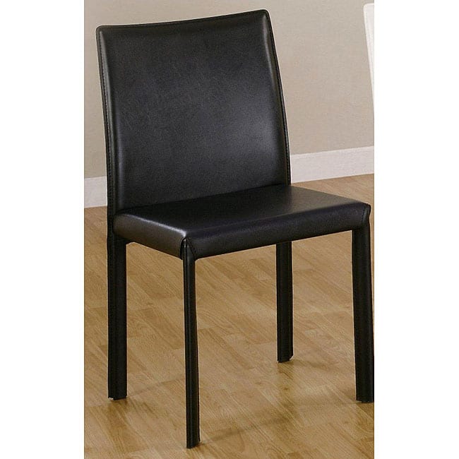 Euro Design Black Faux Leather Dining Chairs (Set of 4)