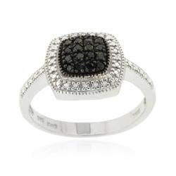 Shop DB Designs Sterling Silver 1/5ct TDW Black Diamond Square Ring ...