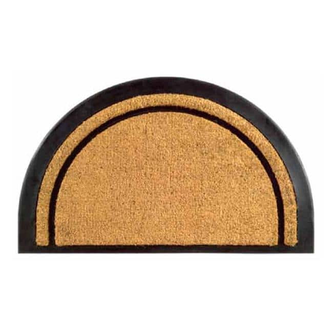 York Half Round Coir Stripe Door Mat (20 x 32) - 20 x 32