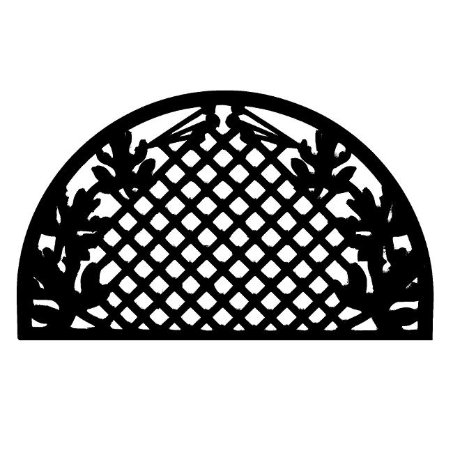 Grid Leaves Half Round Door Mat (30 X 18)