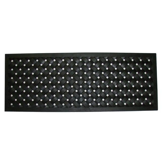 Black Rubber Braided Door Mat (18 x 47) - 18 x 47