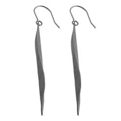 Fremada Stainless Steel Twisted Brushed Leaves Dangle Earrings Fremada Stainless Steel Earrings