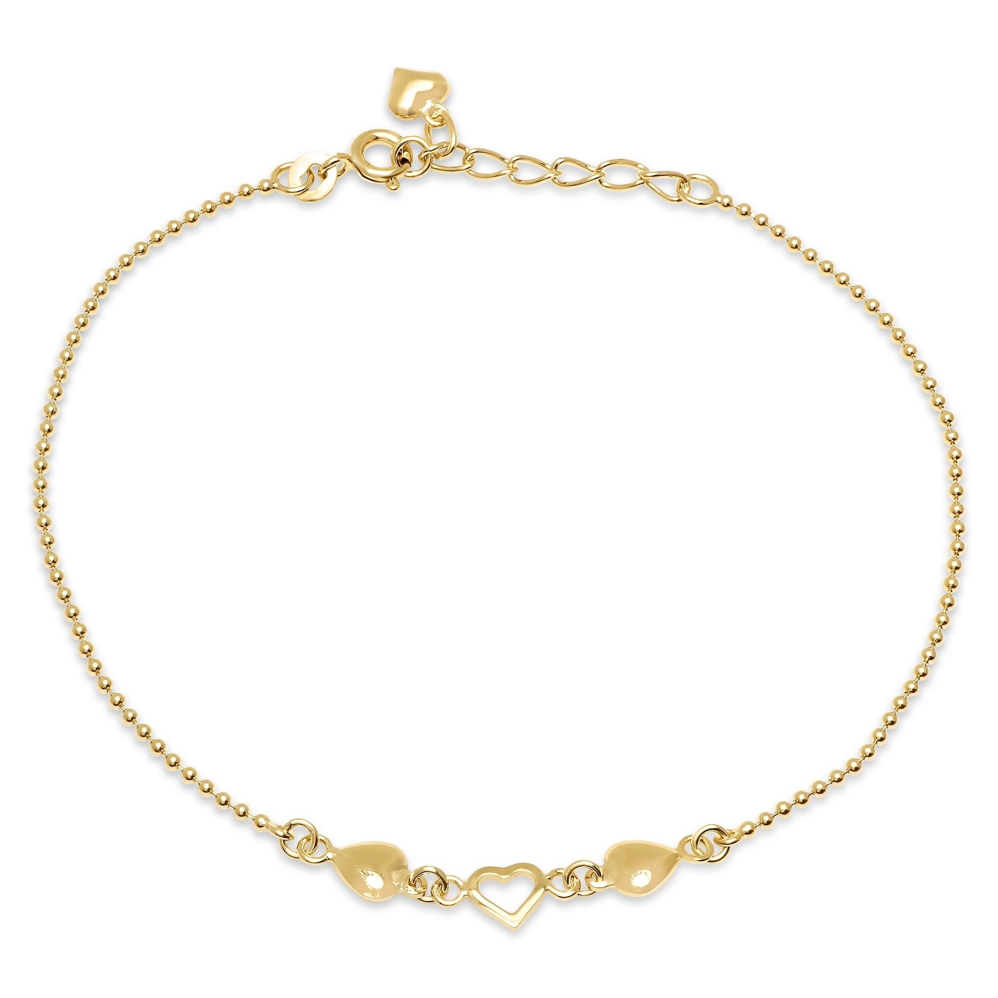 ankle bracelet with hearts