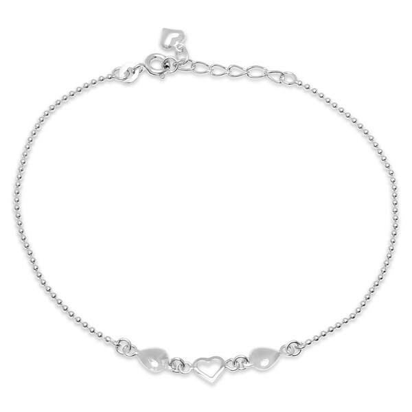 sterling silver ankle bracelets 11 inches