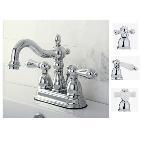 kingston brass heritage chrome brass 4-inch center bathroom faucet