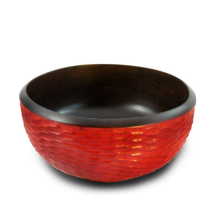 Handmade Mango Wood Brick Serving Bowl with Servers (Thailand)
