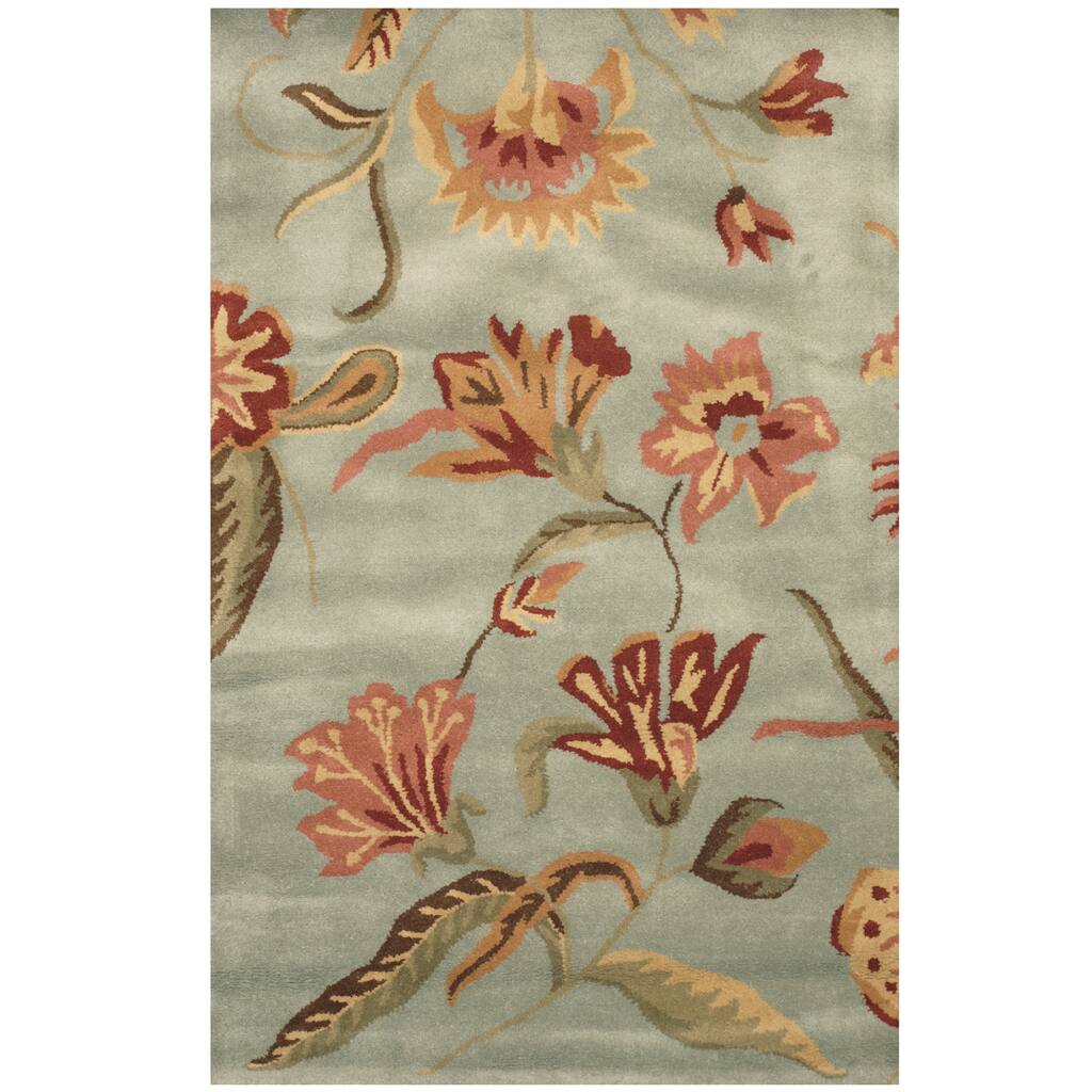 Handmade Floral Wool Rug (India) - 3'3 x 5'3